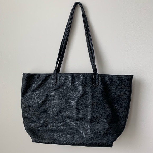 BCBG Black Leather Purse/Tote - Picture 5 of 8